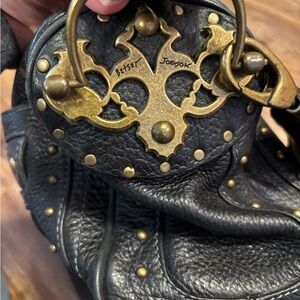 Betsey Johnson Black and Gold Studded Shoulder Bag